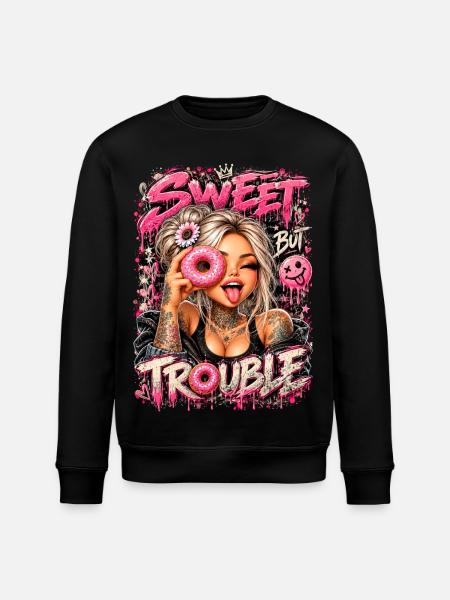 Sweet Trouble Donut Glam - Stanley/Stella Unisex Bio-Sweatshirt ROLLER - Schwarz