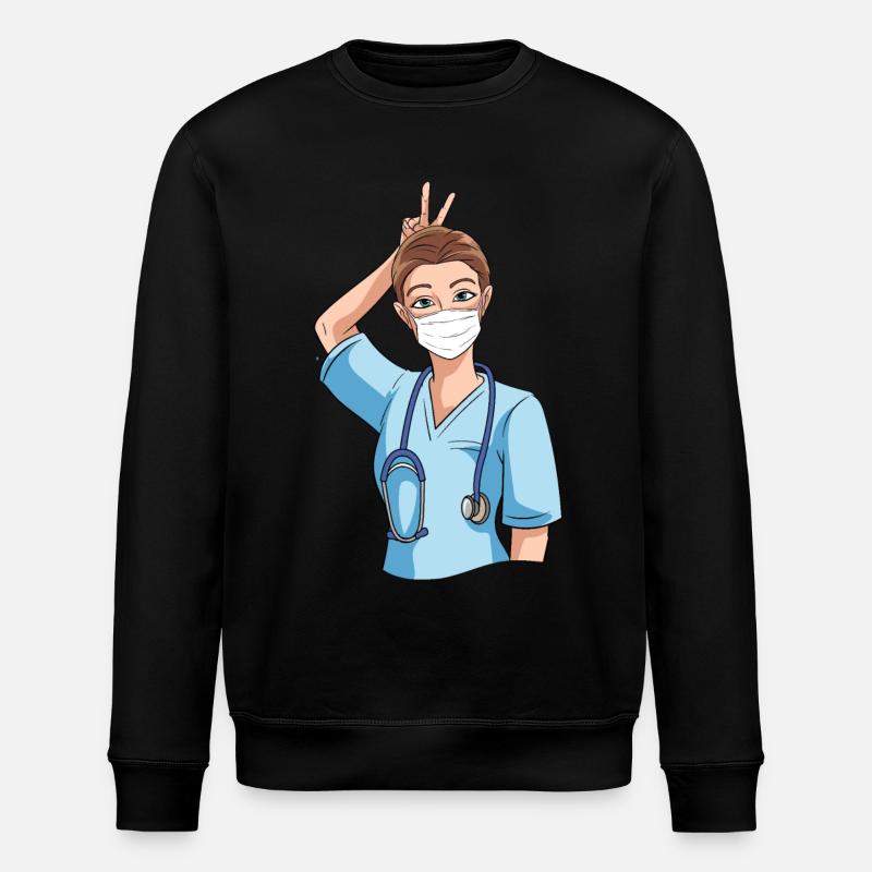 Infirmière drôle avec humour - Sweat bio ROLLER Stanley/Stella Unisexe - noir