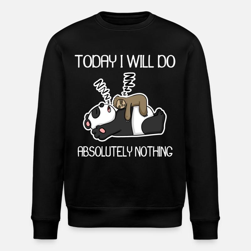 Do nothing - lazy - Stanley/Stella ROLLER Unisex Organic Sweatshirt - black