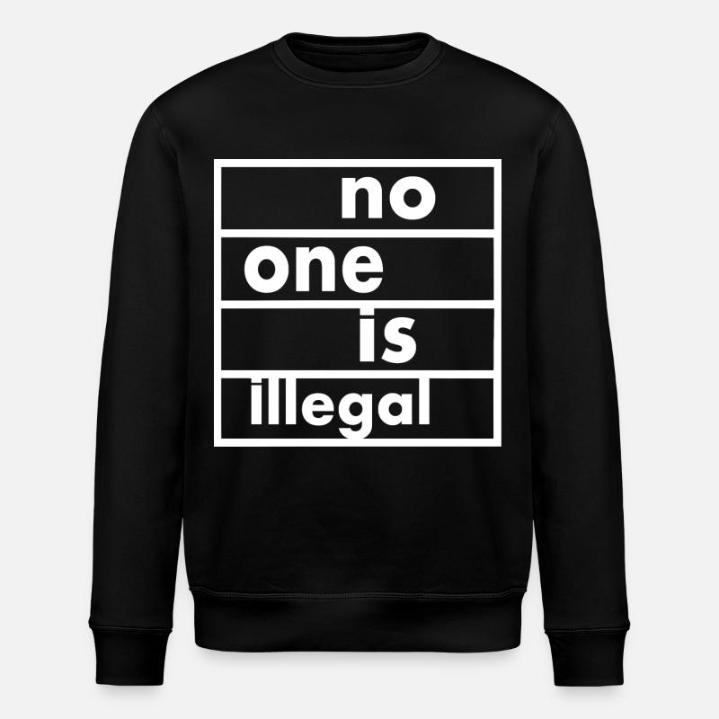 No one is illegal - Stanley/Stella Unisex Bio-Sweatshirt ROLLER - Schwarz