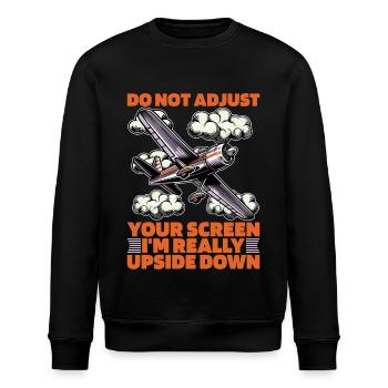 Aerobatic Pilot Do Not Adjust Your Screen Aviation - Stanley/Stella Unisex Bio-Sweatshirt ROLLER - Schwarz - Vorne - Nik (191cm)