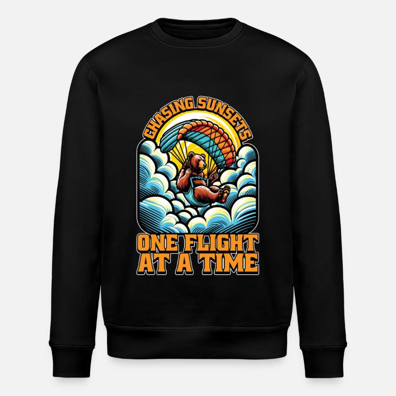 Paragliding Chasing Sunsets Parachuting Paraglider - Stanley/Stella Unisex Bio-Sweatshirt ROLLER - Schwarz