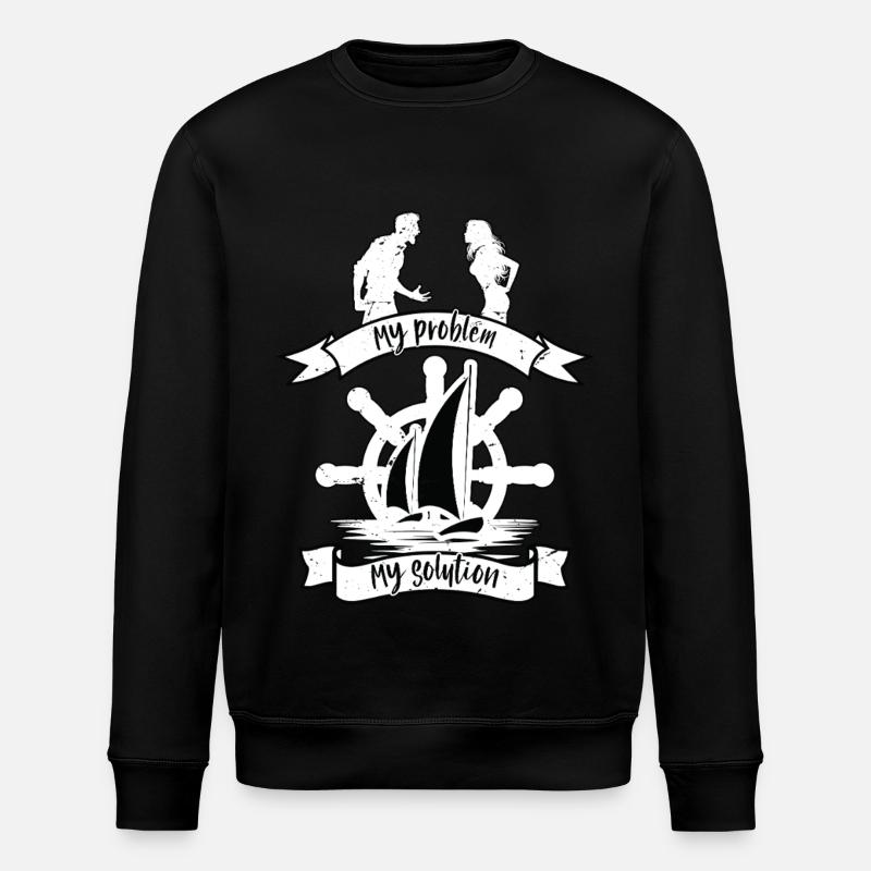 Sailing My Problem My Pictogram Mom Loves Boating - Stanley/Stella Unisex Bio-Sweatshirt ROLLER - Schwarz
