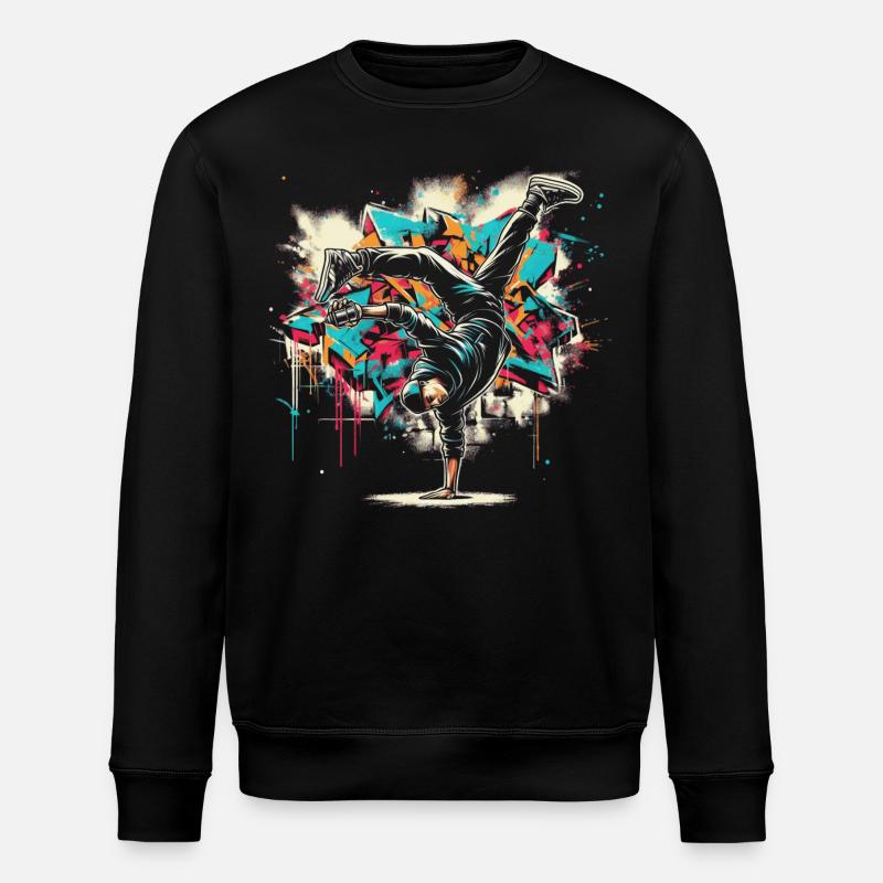 Breakdance Graffiti Sprayer - Stanley/Stella ROLLER Unisex Organic Sweatshirt - black