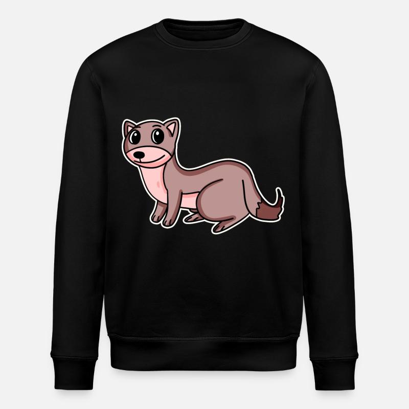 Weasel Motif - Stanley/Stella ROLLER Unisex Organic Sweatshirt - black