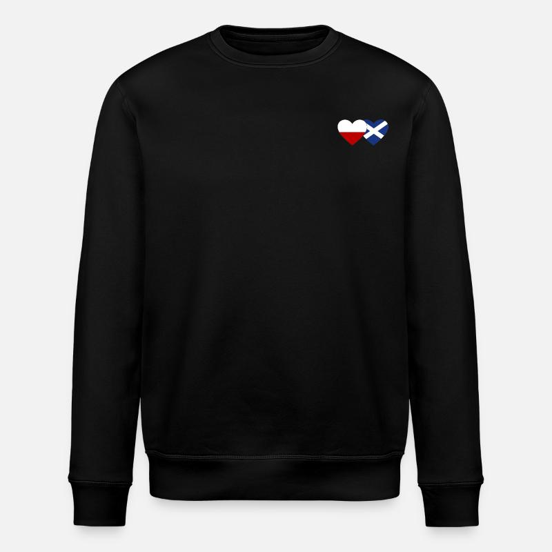 Pologne Ecosse Drapeau Coeur - Sweat bio ROLLER Stanley/Stella Unisexe - noir