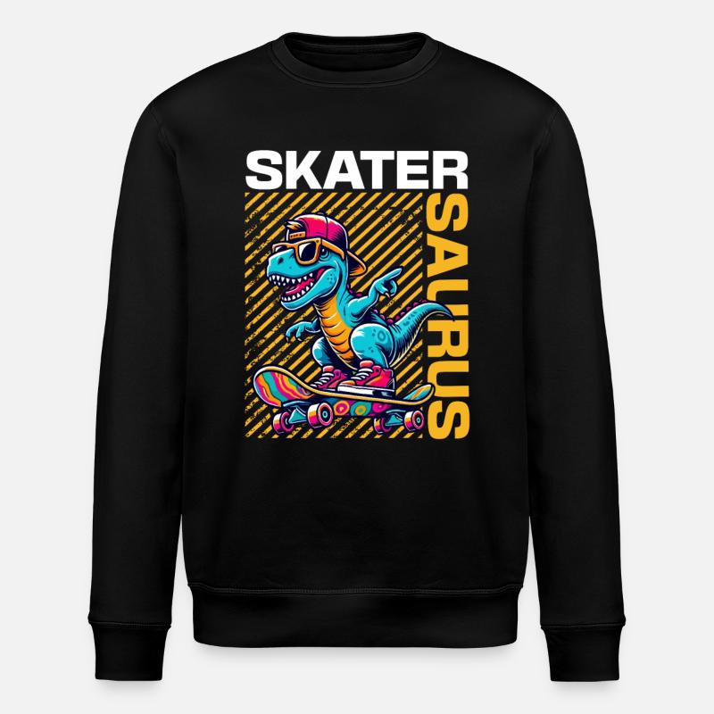 Skatersaurus Cool Dinosaur Skateboard Rétro - Sweat bio ROLLER Stanley/Stella Unisexe - noir