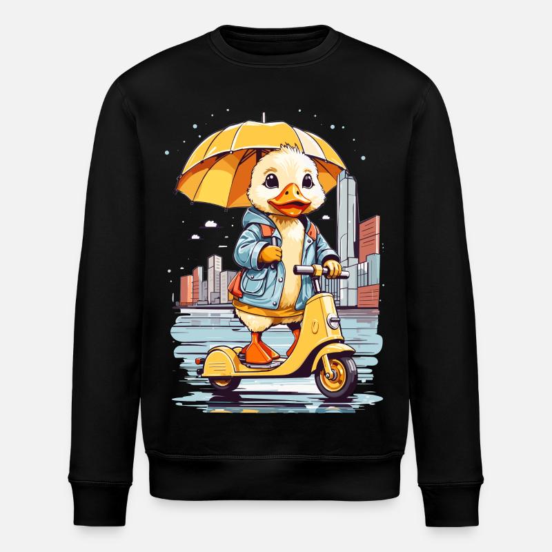 Duck with Roller - Stanley/Stella ROLLER Unisex Organic Sweatshirt - black