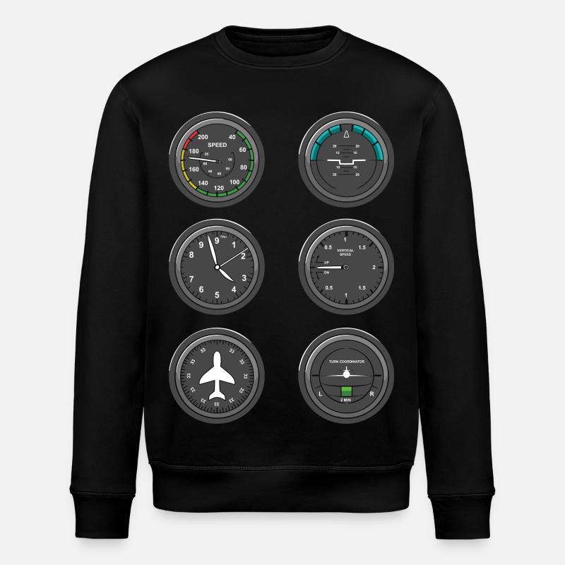 Instruments de vol d’avion - Sweat bio ROLLER Stanley/Stella Unisexe - noir