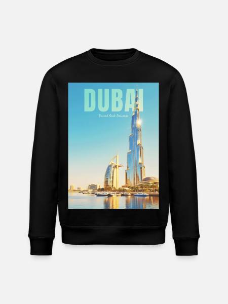Dubai Skyline – Desert Metropolis - Stanley/Stella ROLLER Unisex Organic Sweatshirt - black