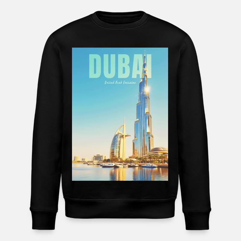 Dubai Skyline – Desert Metropolis - Stanley/Stella ROLLER Unisex Organic Sweatshirt - black