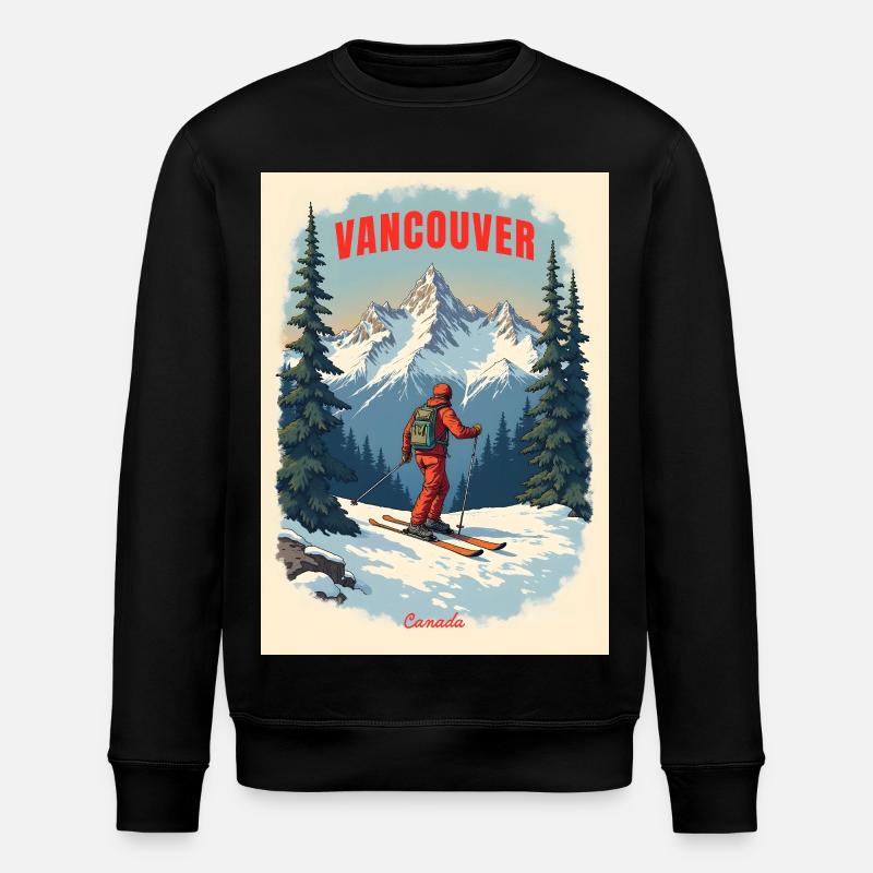 Vancouver Mountain Scenery - Stanley/Stella ROLLER Unisex Organic Sweatshirt - black