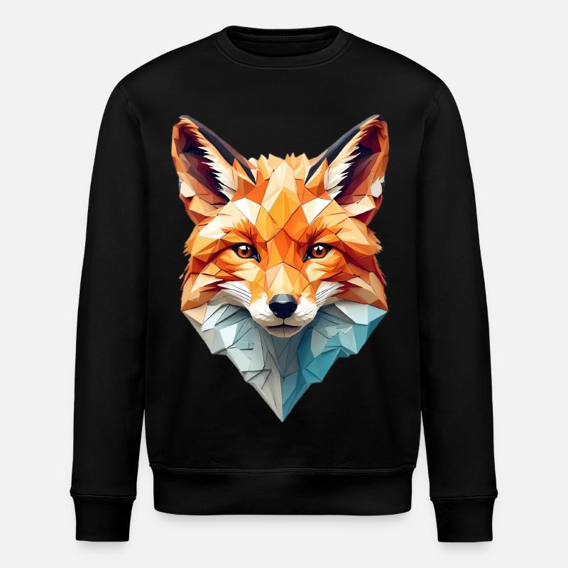 Tête de renard géométrique - Sweat bio ROLLER Stanley/Stella Unisexe - noir