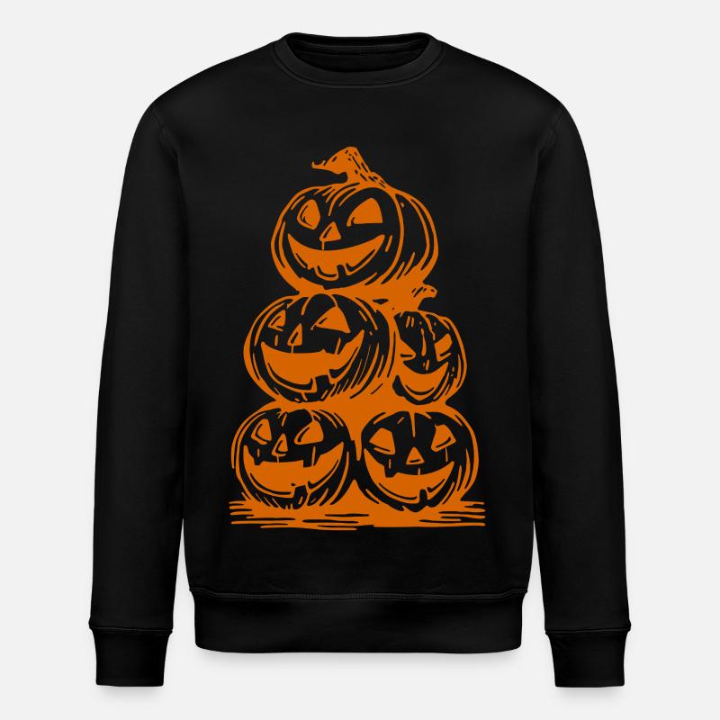 Citrouilles d’Halloween – Pile de visages effrayants - Sweat bio ROLLER Stanley/Stella Unisexe - noir