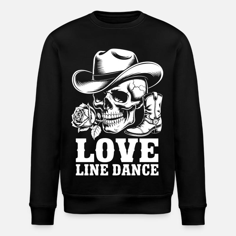 Danse en ligne Cowboy Squelette - Sweat bio ROLLER Stanley/Stella Unisexe - noir