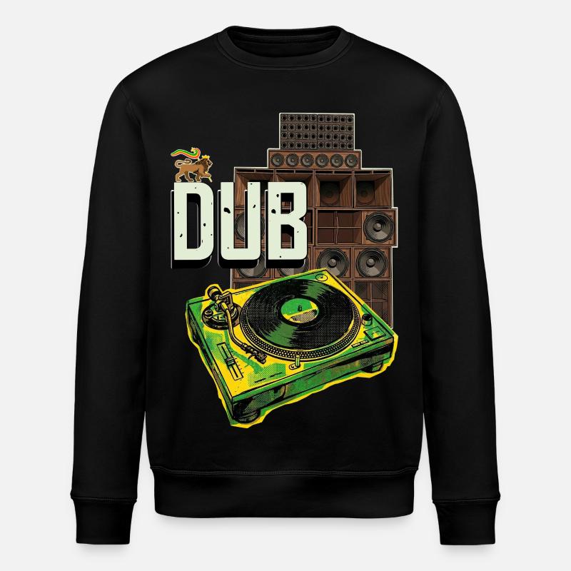 Dub Reggae Soundsystem Turntable - Stanley/Stella ROLLER Unisex Organic Sweatshirt - black