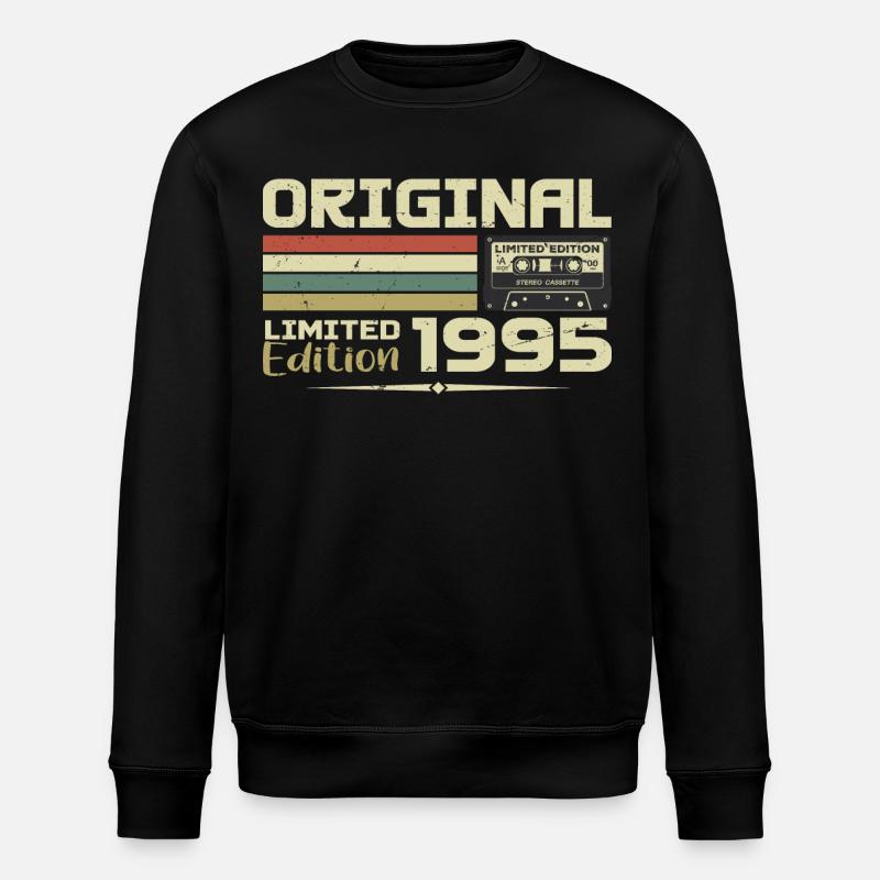 Retro 1995 Anniversary Gift Born in 1995 Original - Stanley/Stella ROLLER Unisex Organic Sweatshirt - black