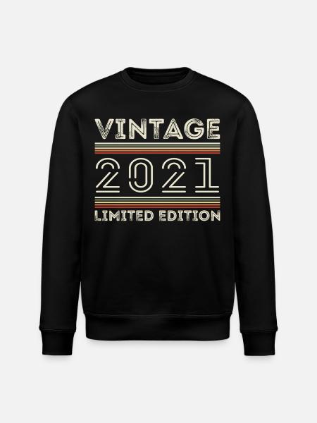 Vintage 2021 - Year 2021 Birthday Gift 2021 - Stanley/Stella ROLLER Unisex Organic Sweatshirt - black
