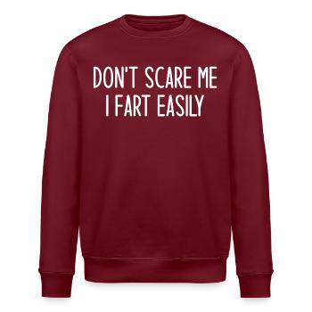 Erschrecke mich nicht, ich furze leicht lustig - Stanley/Stella Unisex Bio-Sweatshirt ROLLER - Burgunderrot - Vorne - Nik (191cm)