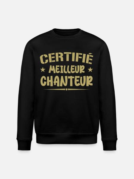 Certified Best Singer - Singer Gift - Stanley/Stella ROLLER Unisex Organic Sweatshirt - black