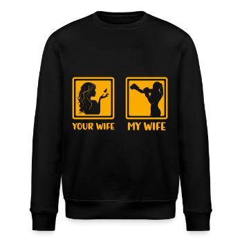 Boxende Ehefrau Frau - Stanley/Stella Unisex Bio-Sweatshirt ROLLER - Schwarz - Vorne - Nik (191cm)
