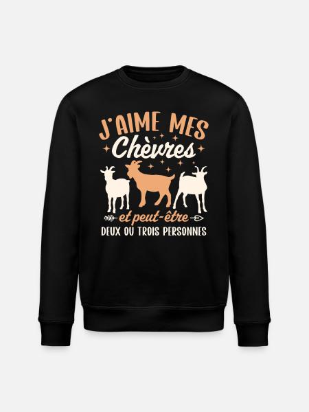 I love my goats - Stanley/Stella ROLLER Unisex Organic Sweatshirt - black