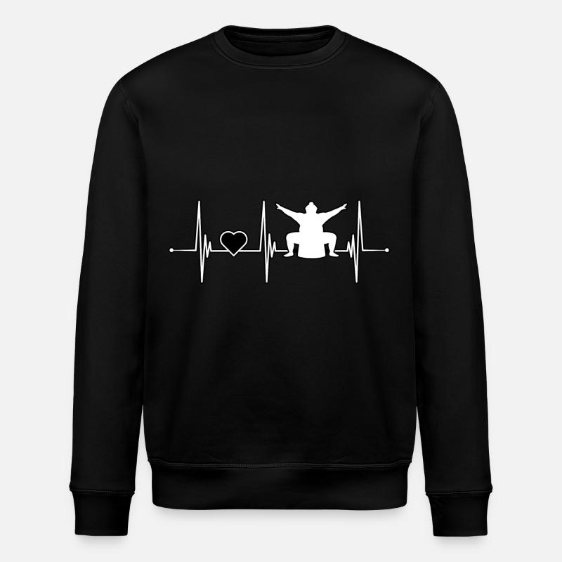 Sumo-Herzschlag - Stanley/Stella Unisex Bio-Sweatshirt ROLLER - Schwarz