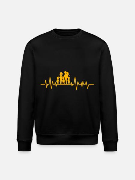 Familien-Herzschlag - Stanley/Stella Unisex Bio-Sweatshirt ROLLER - Schwarz
