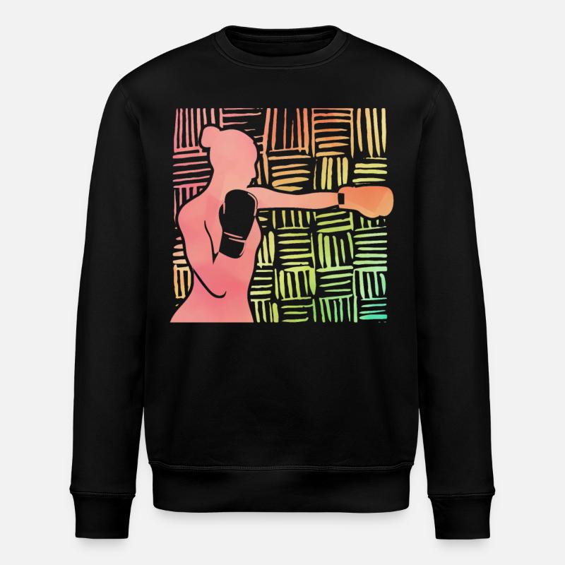 Boxende Frau - Stanley/Stella Unisex Bio-Sweatshirt ROLLER - Schwarz