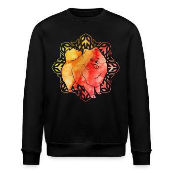 Pomeranian Zwergspitz - Stanley/Stella Unisex Bio-Sweatshirt ROLLER - Schwarz - Vorne - Nik (191cm)
