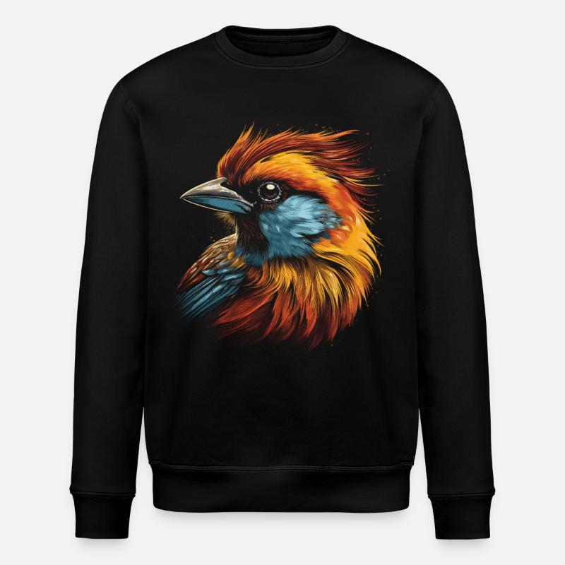 Sperling Majestätisch Tier Tropisch - Stanley/Stella Unisex Bio-Sweatshirt ROLLER - Schwarz
