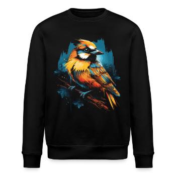 Majestic Bird Illustration Bird Lover - Stanley/Stella ROLLER Unisex Organic Sweatshirt - black - Front - Nik (191cm)