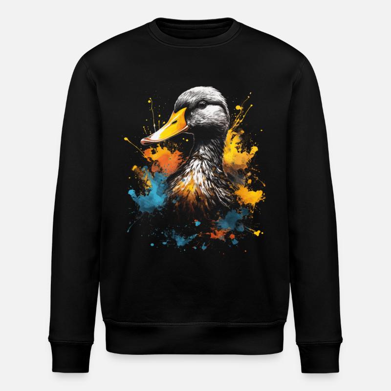 Ente Kunstwerk Bunt - Stanley/Stella Unisex Bio-Sweatshirt ROLLER - Schwarz