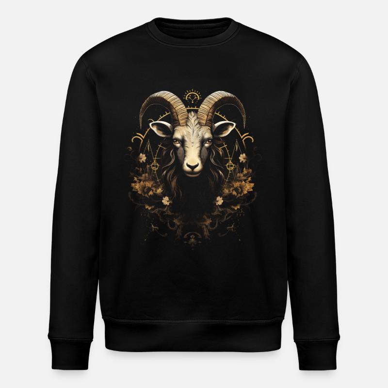 Chèvre, Majestueux, Chèvres - Sweat bio ROLLER Stanley/Stella Unisexe - noir