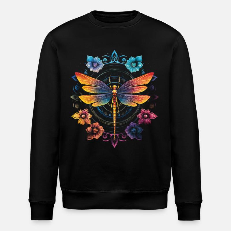 Mandala Chakra Libelle - Stanley/Stella Unisex Bio-Sweatshirt ROLLER - Schwarz