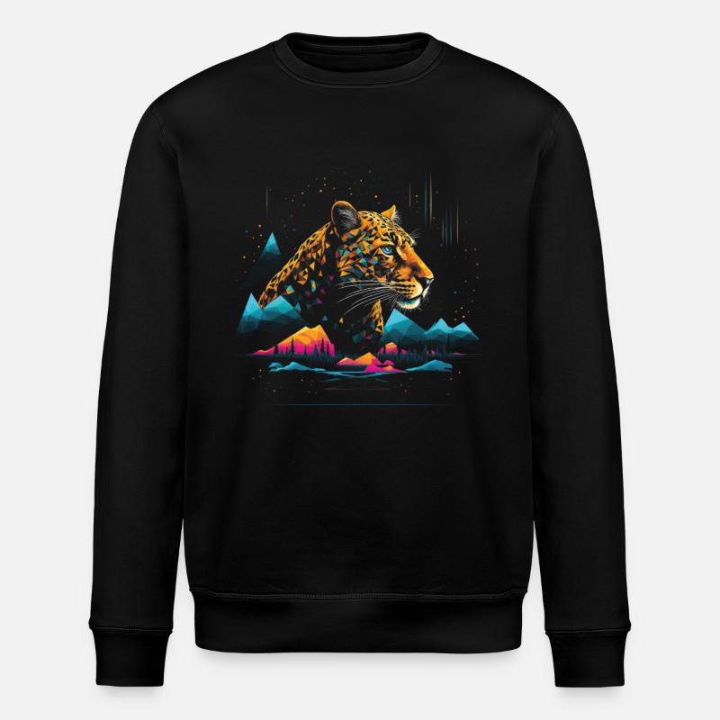 Leopard Animal - Stanley/Stella ROLLER Unisex Organic Sweatshirt - black