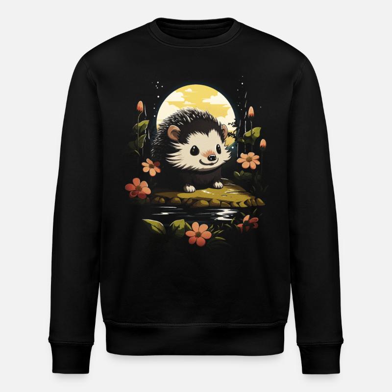 Kawaii paysage Animal hérisson - Sweat bio ROLLER Stanley/Stella Unisexe - noir