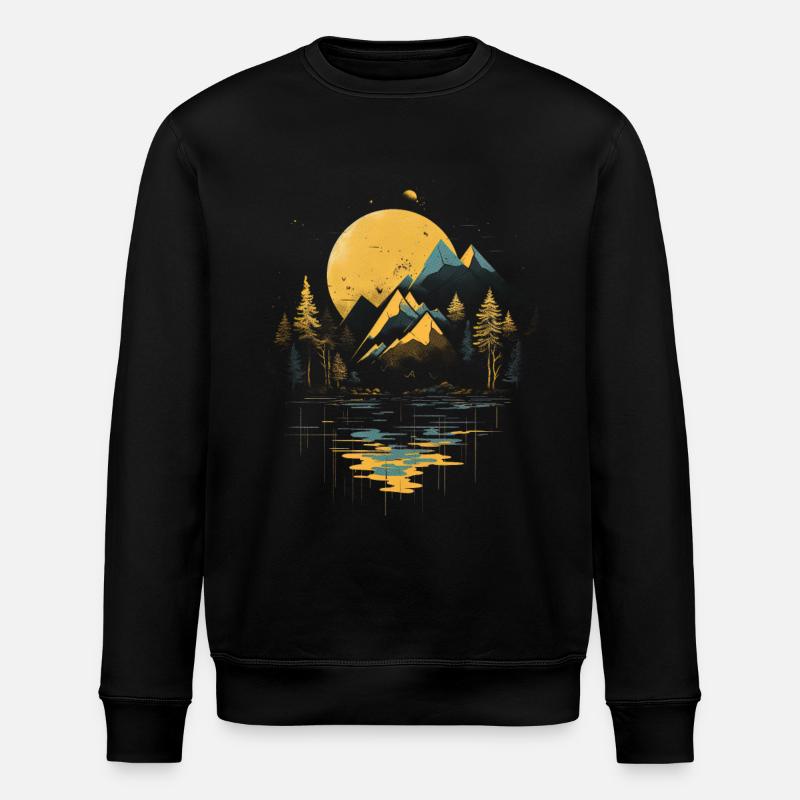 Nature, Forest, Abstract, Art, Camping - Stanley/Stella ROLLER Unisex Organic Sweatshirt - black