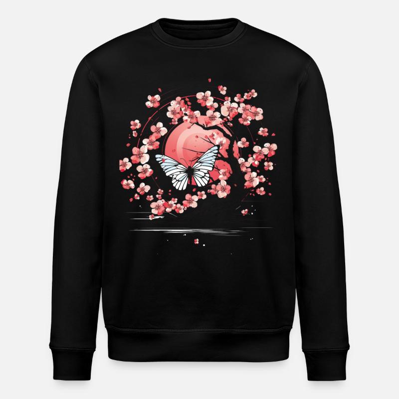 Japon Sakura cerisier en fleurs - Sweat bio ROLLER Stanley/Stella Unisexe - noir