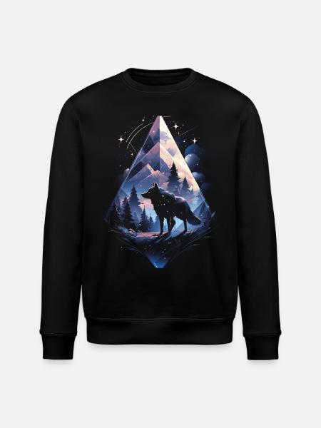Majestic Wolf Wolves - Stanley/Stella ROLLER Unisex Organic Sweatshirt - black
