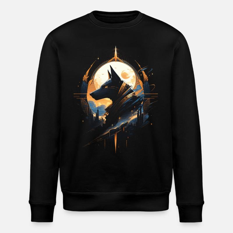 Anubis God Gaming Egyptian - Stanley/Stella ROLLER Unisex Organic Sweatshirt - black