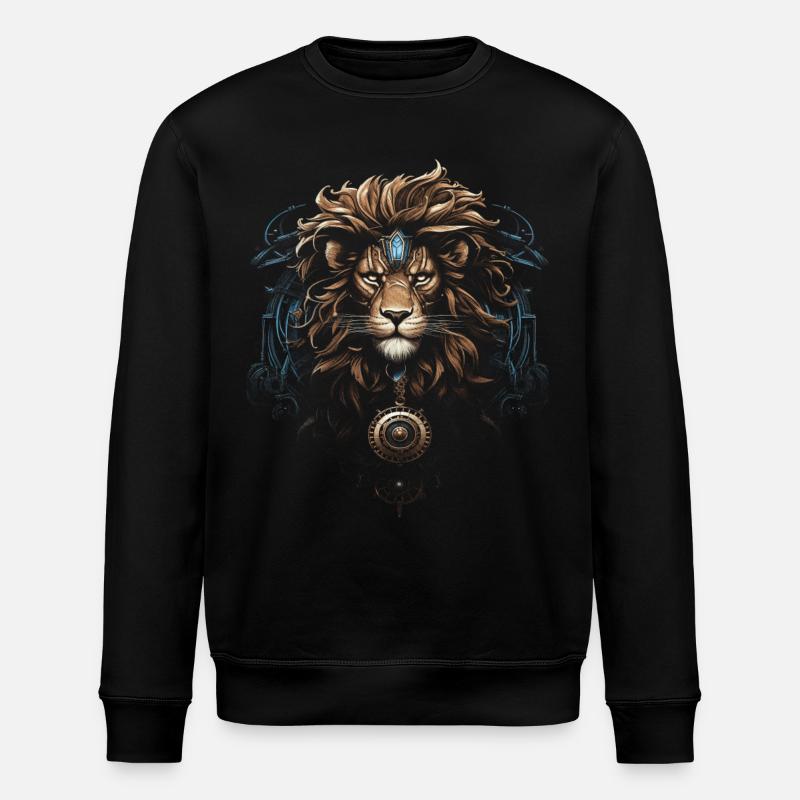 Steampunk Fantasy Artwork Lions - Stanley/Stella ROLLER Unisex Organic Sweatshirt - black