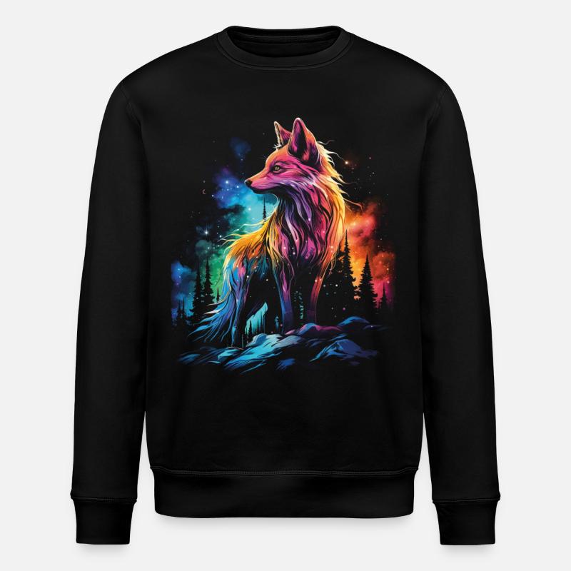 Fox Foxes Fantasy Illustration - Stanley/Stella ROLLER Unisex Organic Sweatshirt - black