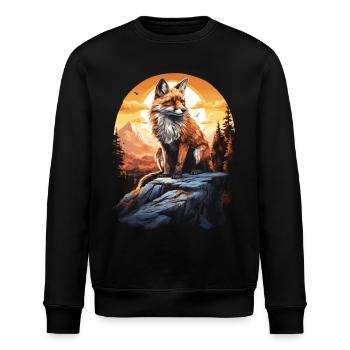 Fuchs Natur Füchse Wandern Wildnis - Stanley/Stella Unisex Bio-Sweatshirt ROLLER - Schwarz - Vorne - Nik (191cm)