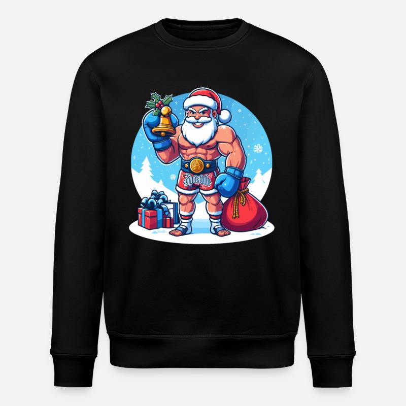 Muay Thai Weihnachten - Stanley/Stella Unisex Bio-Sweatshirt ROLLER - Schwarz