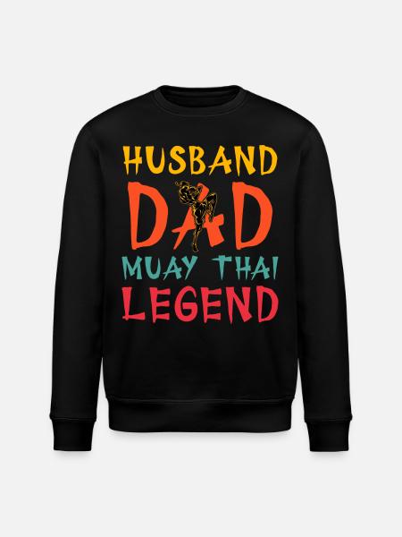 Husband Dad Muay Thai Legend - Stanley/Stella ROLLER Unisex Organic Sweatshirt - black