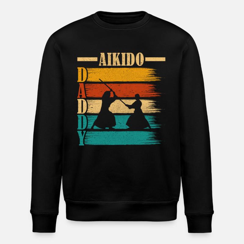 Aikido Papa - Stanley/Stella Unisex Bio-Sweatshirt ROLLER - Schwarz
