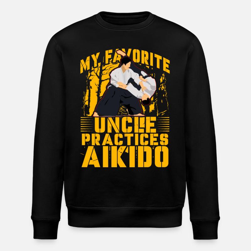 Mein Lieblingsonkel trainiert Aikido - Stanley/Stella Unisex Bio-Sweatshirt ROLLER - Schwarz
