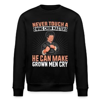 Never touch a Wing Chun Master he can make grown - Stanley/Stella ROLLER Unisex Organic Sweatshirt - black - Front - Nik (191cm)