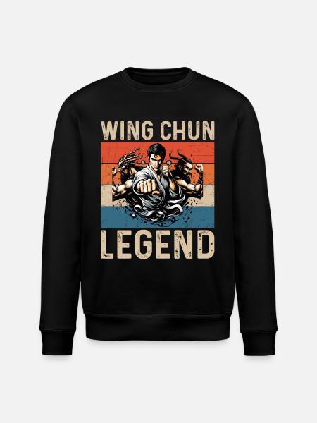 Wing Chun Legende - Stanley/Stella Unisex Bio-Sweatshirt ROLLER - Schwarz